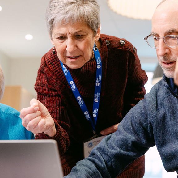 Opus residents planning a project together