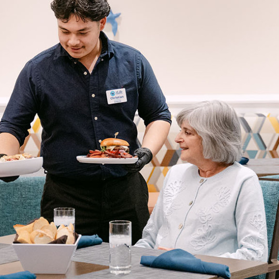 Group dining at Opus