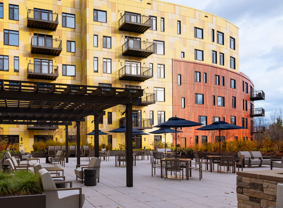 Outdoor patio at Opus