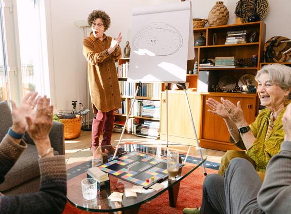 Game night in an apartment at Opus