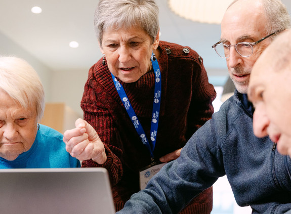 Opus residents planning a project together