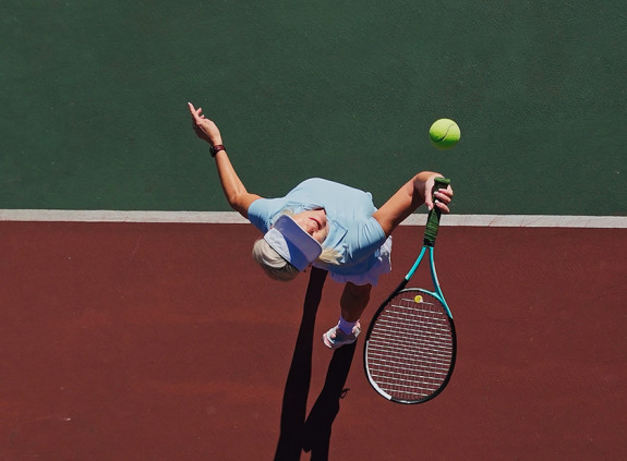 Woman playing tennis