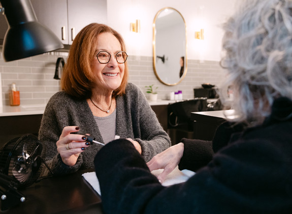 woman getting a manicure