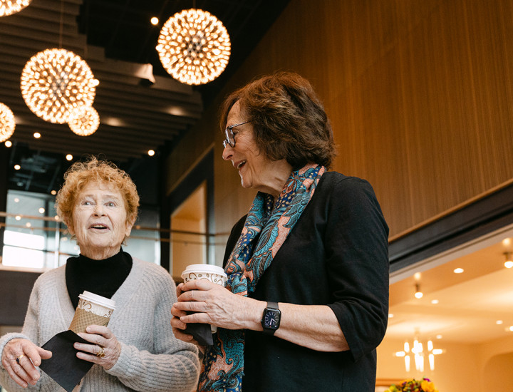 Ladies with coffee at Opus
