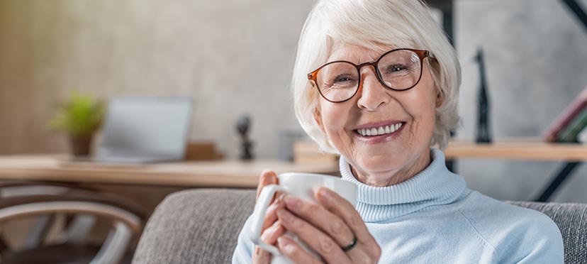 a smiling elderly woman